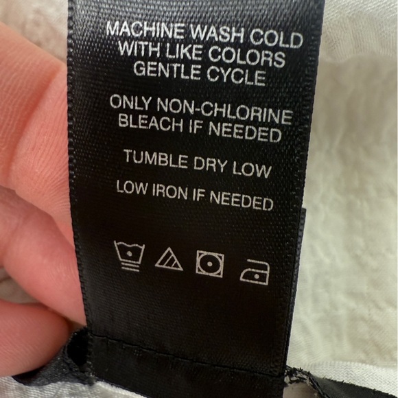 Ali Miles White Textured Crinkle Tunic Top Artsy Buttons Women's Size L Oversizd - Picture 8 of 12